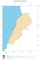 #2 Map Lebanon: political country borders and capital (outline map)