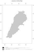 #1 Map Lebanon: political country borders (outline map)