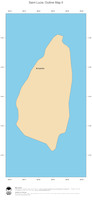 #2 Map Saint Lucia: political country borders and capital (outline map)