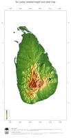 #3 Map Sri Lanka: color-coded topography, shaded relief, country borders and capital