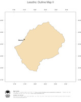 #2 Map Lesotho: political country borders and capital (outline map)
