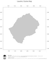 #1 Map Lesotho: political country borders (outline map)