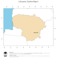 #2 Map Lithuania: political country borders and capital (outline map)