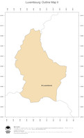 #2 Map Luxembourg: political country borders and capital (outline map)