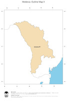 #2 Map Moldova: political country borders and capital (outline map)