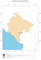 #2 Map Montenegro: political country borders and capital (outline map)