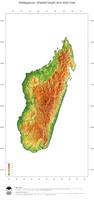 #3 Map Madagascar: color-coded topography, shaded relief, country borders and capital