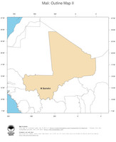 #2 Map Mali: political country borders and capital (outline map)