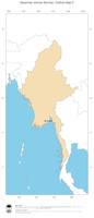 #2 Map Myanmar: political country borders and capital (outline map)