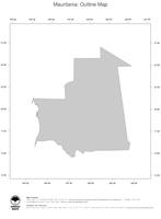 #1 Map Mauritania: political country borders (outline map)
