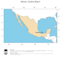 #2 Map Mexico: political country borders and capital (outline map)