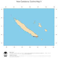 #2 Map New Caledonia: political country borders and capital (outline map)