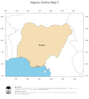#2 Map Nigeria: political country borders and capital (outline map)