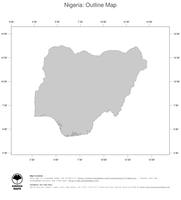 #1 Map Nigeria: political country borders (outline map)