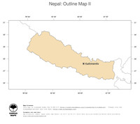#2 Map Nepal: political country borders and capital (outline map)