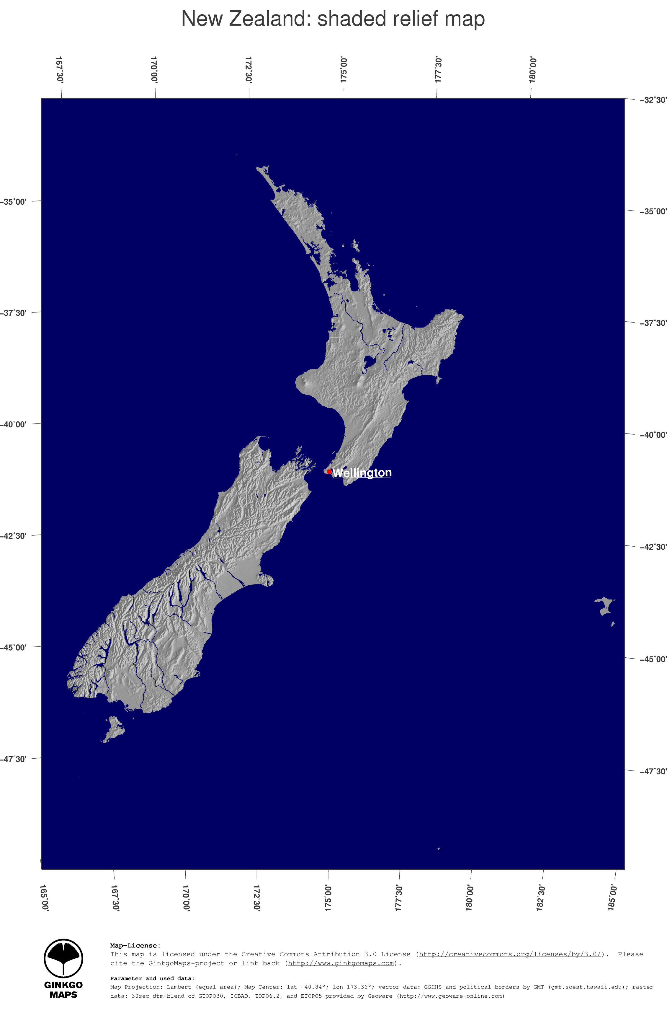 Map New Zealand; GinkgoMaps continent: Oceania; region: New Zealand