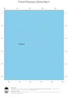 #2 Map French Polynesia: political country borders and capital (outline map)
