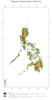 #3 Map Philippines: color-coded topography, shaded relief, country borders and capital