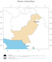 #2 Map Pakistan: political country borders and capital (outline map)