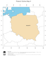 #2 Map Poland: political country borders and capital (outline map)