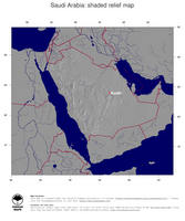 #4 Map Saudi Arabia: shaded relief, country borders and capital