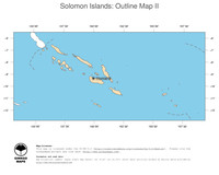 #2 Map Solomon Islands: political country borders and capital (outline map)