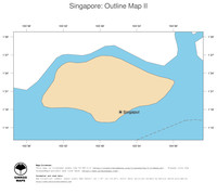 #2 Map Singapore: political country borders and capital (outline map)