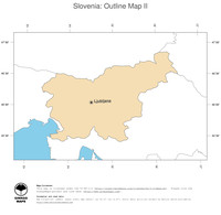 #2 Map Slovenia: political country borders and capital (outline map)