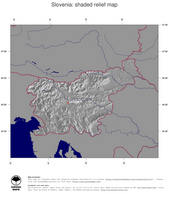 #4 Map Slovenia: shaded relief, country borders and capital