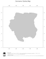 #1 Map Suriname: political country borders (outline map)