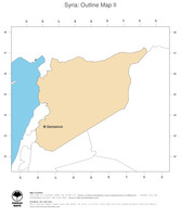 #2 Map Syria: political country borders and capital (outline map)