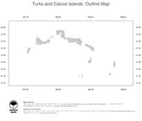 #1 Map Turks and Caicos Islands: political country borders (outline map)