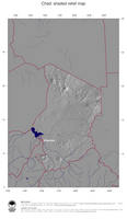 #4 Map Chad: shaded relief, country borders and capital