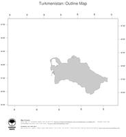 #1 Map Turkmenistan: political country borders (outline map)