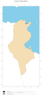 #2 Map Tunisia: political country borders and capital (outline map)