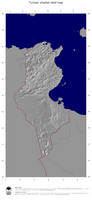 #4 Map Tunisia: shaded relief, country borders and capital