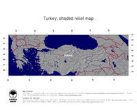 #4 Map Turkey: shaded relief, country borders and capital