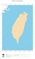 #2 Map Taiwan: political country borders and capital (outline map)