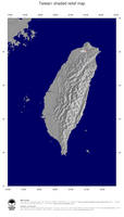 #4 Map Taiwan: shaded relief, country borders and capital