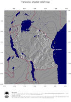 #4 Map Tanzania: shaded relief, country borders and capital