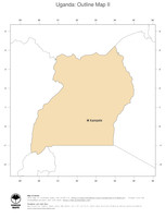 #2 Map Uganda: political country borders and capital (outline map)