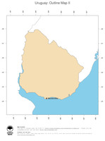 #2 Map Uruguay: political country borders and capital (outline map)