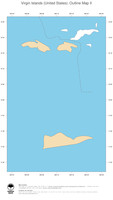 #2 Map Virgin Islands United States: political country borders and capital (outline map)