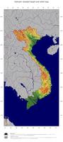 #5 Map Vietnam: color-coded topography, shaded relief, country borders and capital