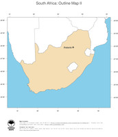 #2 Map South Africa: political country borders and capital (outline map)