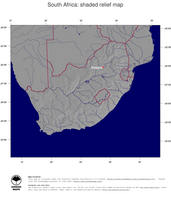 #4 Map South Africa: shaded relief, country borders and capital