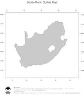 #1 Map South Africa: political country borders (outline map)