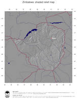 #4 Map Zimbabwe: shaded relief, country borders and capital